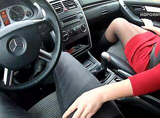 Teen with big tits and ass gets fucked in car